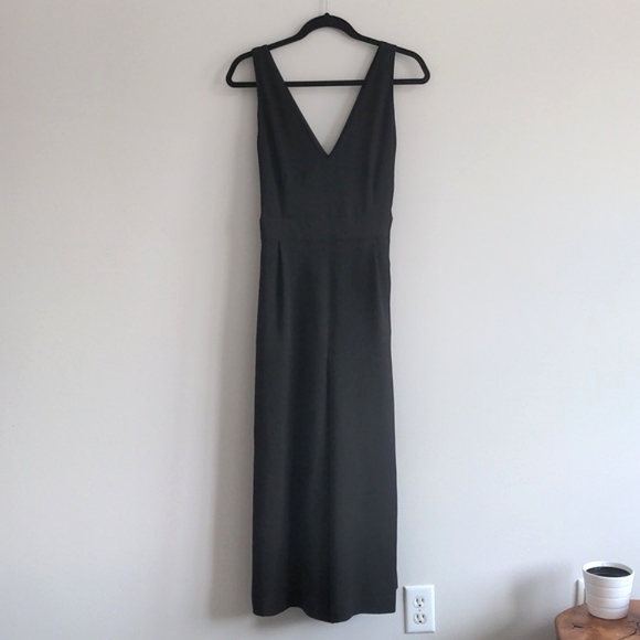 FRANK & OAK | Jumpsuit Wide Leg Crop Sleeveless Cinched Waist, Black, Womens S - Picture 2 of 12